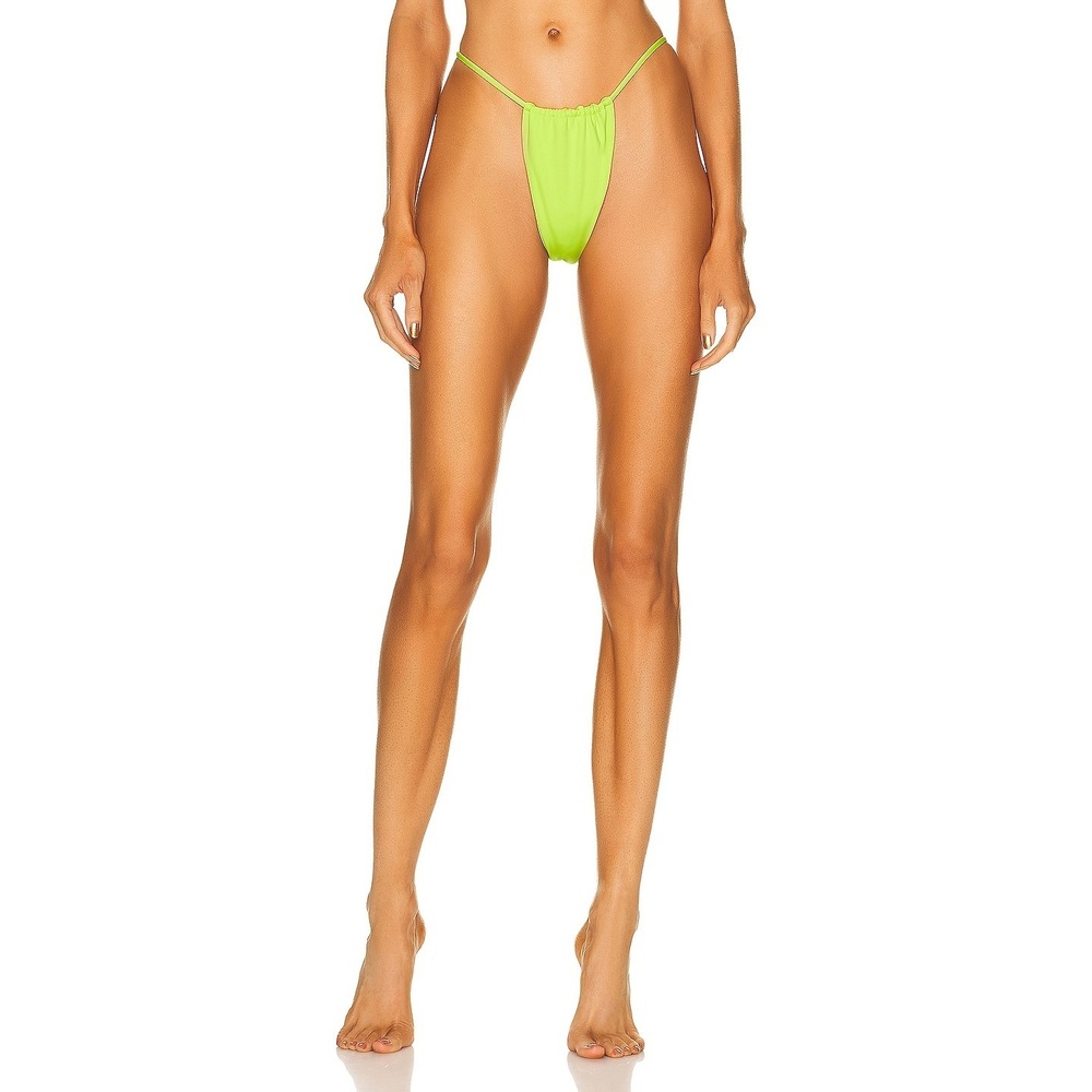New AEXAE Gathered Bikini Bottom in Yellow Size XS